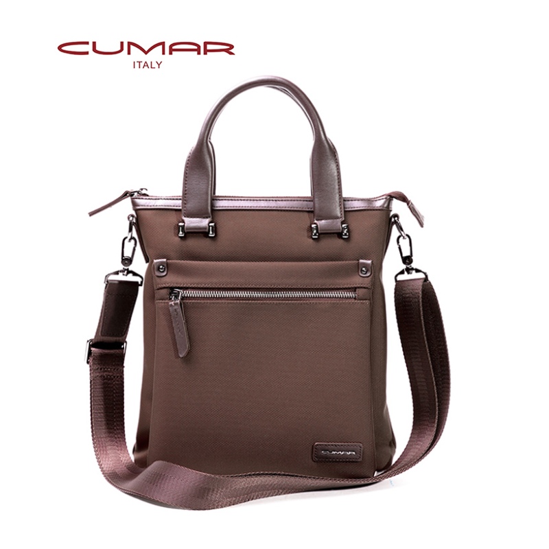 CUMAR SPIRIT 大 側背包 - 頭層皮-咖啡色(0296-J48-02)✿30B001